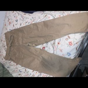 Tan high-waist pants